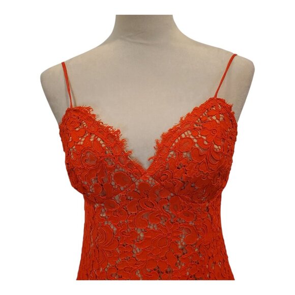 Tayla Dress by BARDOT SZ 6/S Vibrant Orange Cocktail Dress Spaghetti Straps - Picture 4 of 10